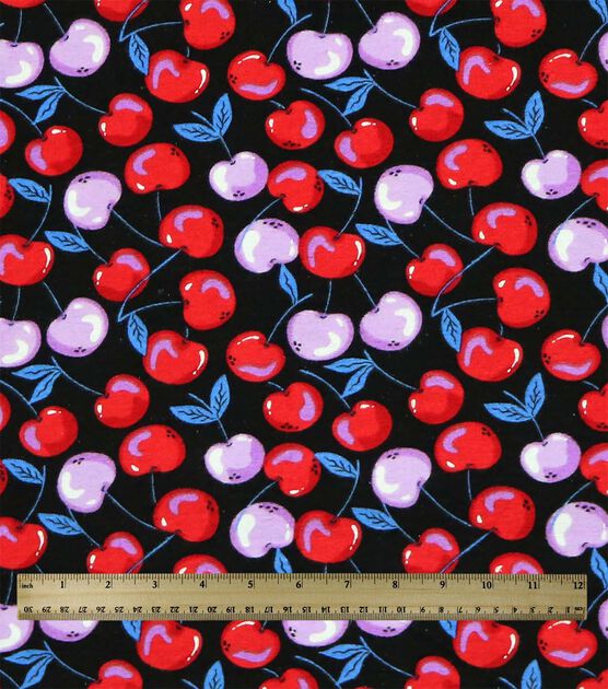 Red & Pink Cherries Super Snuggle Flannel Fabric, , hi-res, image 3