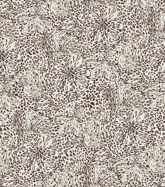 Brown Dot Floral Silky Fabric