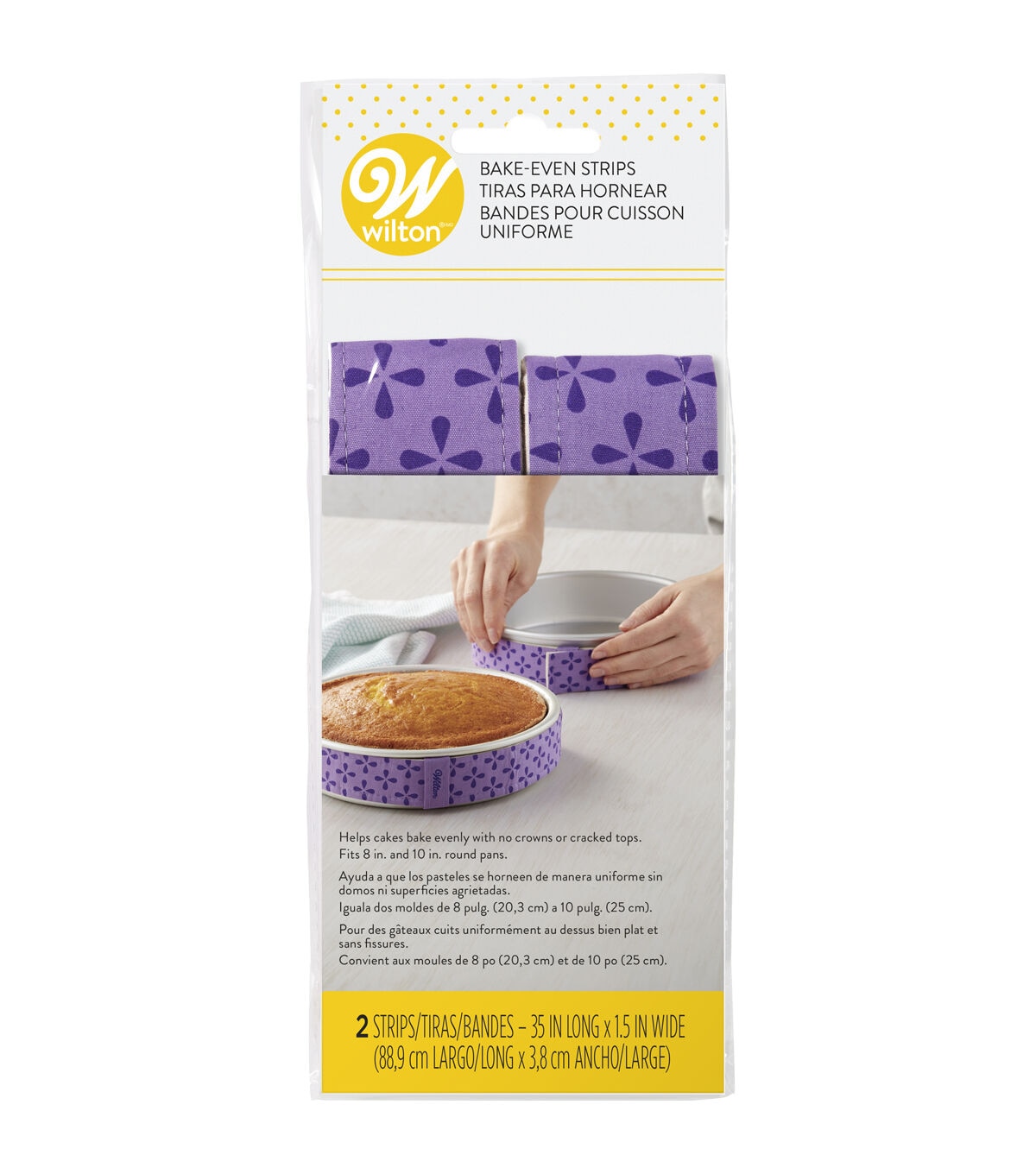 Amazon.com: Wilton Bake-Even Cake Strips for Evenly Baked Cakes, 2-Piece  Set, Purple, Fabric: Cake Testers: Home & Kitchen