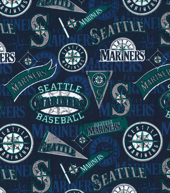 Fabric Traditions Seattle Mariners Flannel Fabric Plaid (2 Yards Min.) - Team Flannel Fabric - Fabric