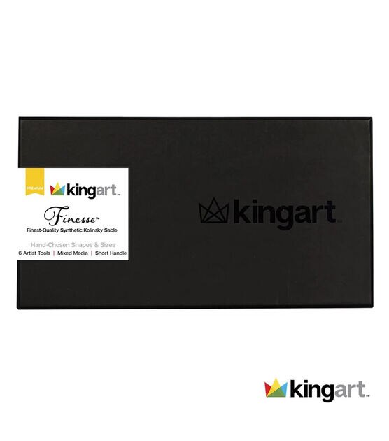 KINGART® Finesse™ Kolinsky Sable Synthetic Blend Premium Watercolor Artist  Brushes, Gift Box, Set of 8