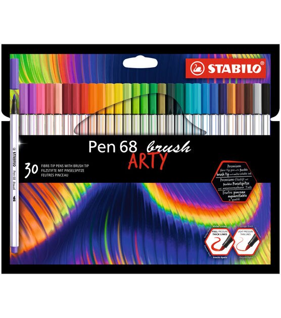 STABILO Premium Felt Tip Pen - Pen 68 - Wallet of 18 - Assorted Colors