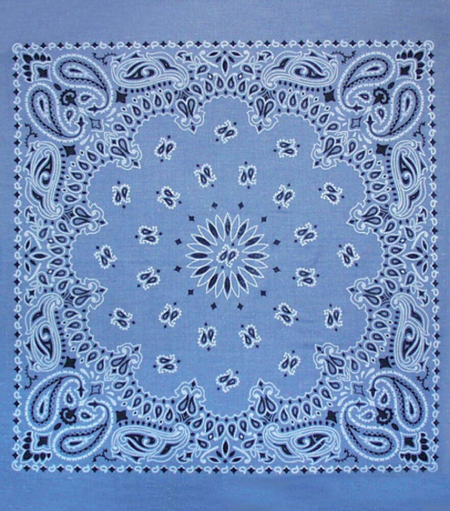 22" x 22" Cotton Paisley Bandana, Chambray, swatch