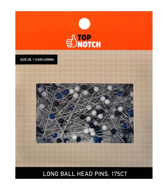 175ct Extra Long Ball Head Straight Pins by Top Notch