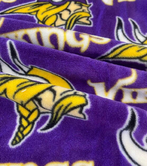 Fabric Traditions Minnesota Vikings Fleece Fabric Tossed, , hi-res, image 3