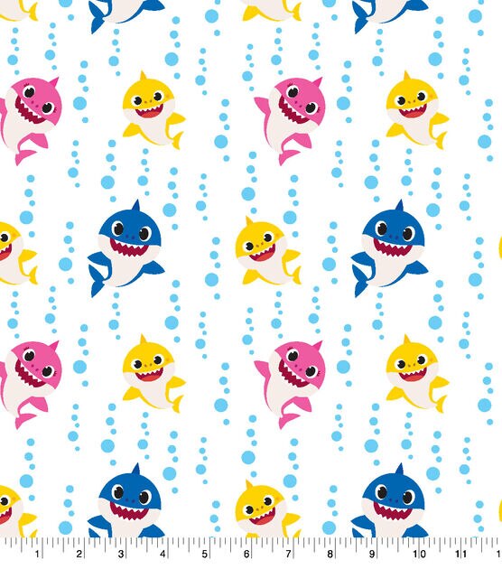 Baby Shark Family Toss 100% Cotton Fabric