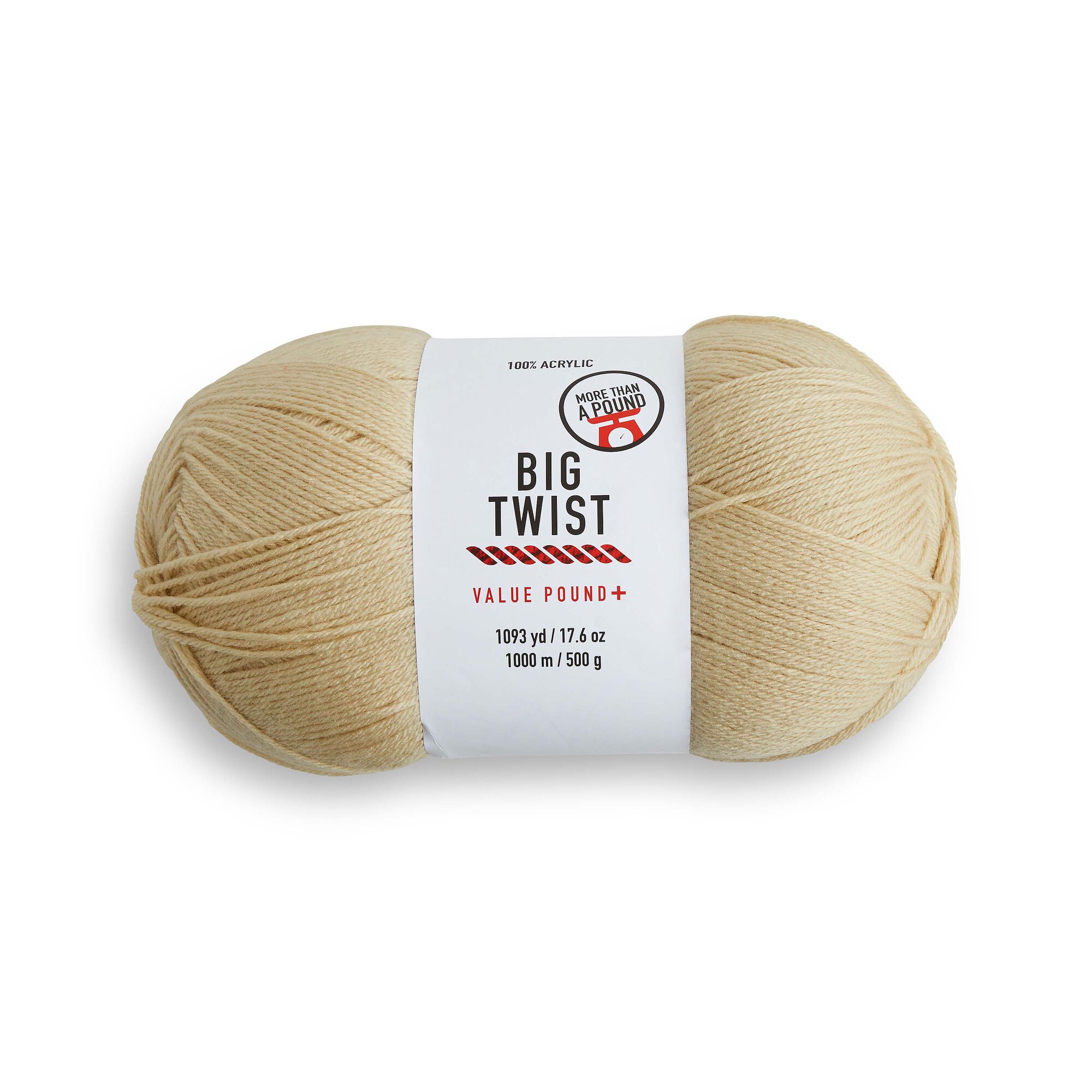 Value Pound Plus Worsted Acrylic Yarn by Big Twist, Cream, hi-res