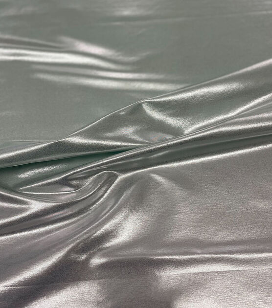 Silver Ombre Shimmer Foil Satin Fabric, , hi-res, image 3