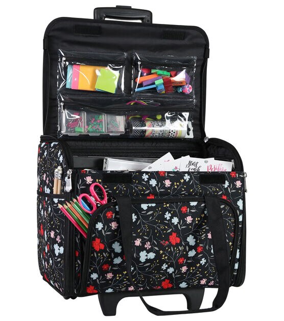 Everything Mary 15 Black Quilted Rolling Scrapbook Craft Bag