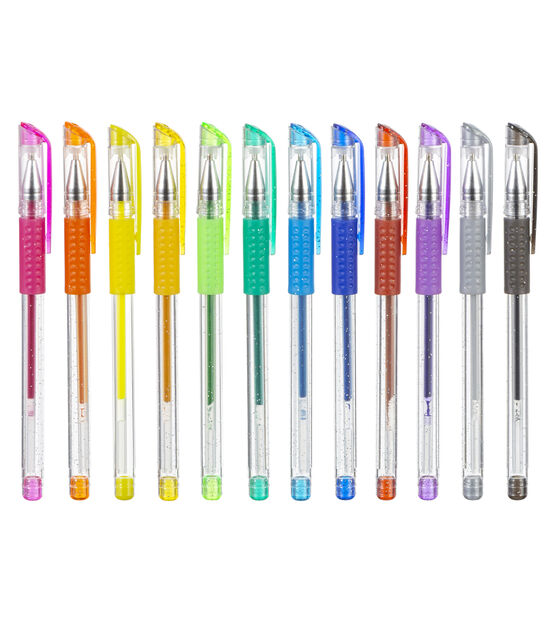 Colored Gel Pens 12 Pcs/Set Glitter Ballpoint Pen for Scrapbooking