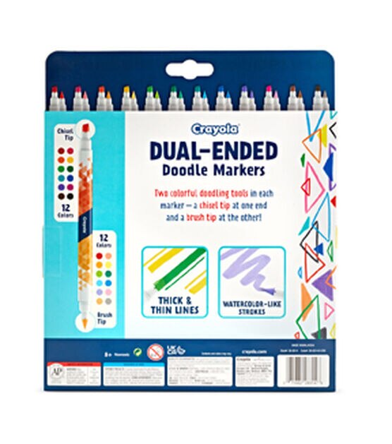 Crayola Doodle Markers - Fine Marker Point - Multicolor - 12