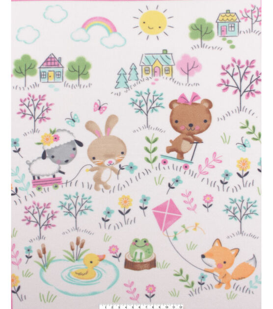 48" Wide Sweet Animals No Sew Fleece Blanket, , hi-res, image 2