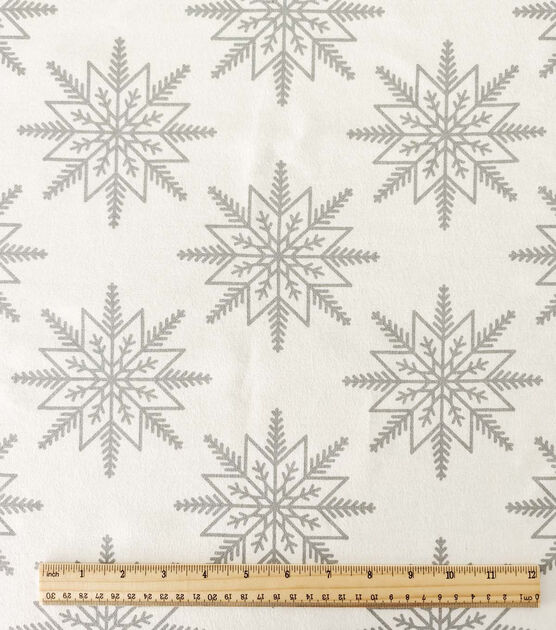 Silver Snowflakes Christmas Foil Flannel Fabric, , hi-res, image 2