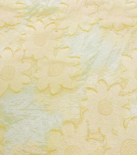 Leaf Pattern Burnout Metallic Organza - Gold/White - Fabric by the Yard