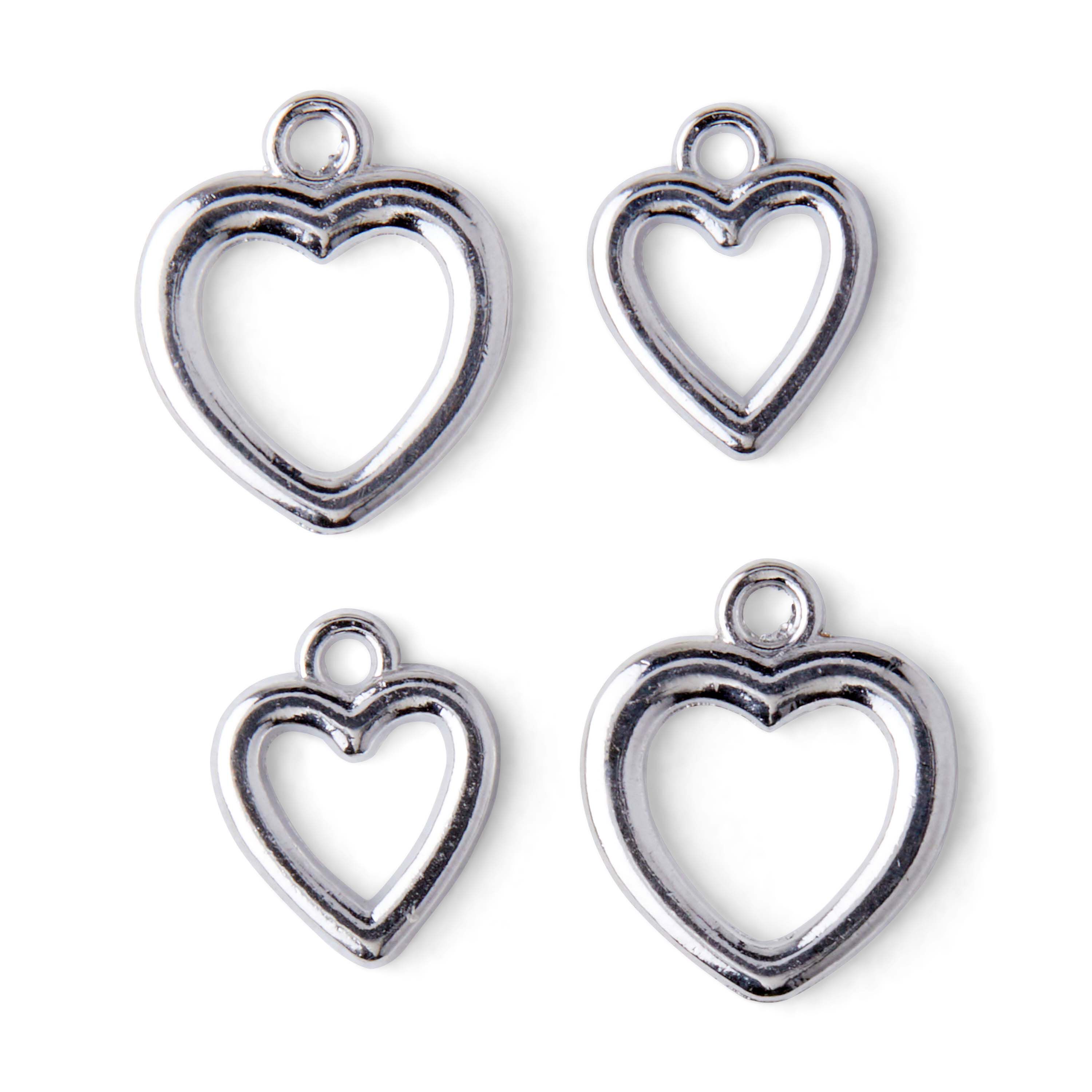 Silver heart deals charms