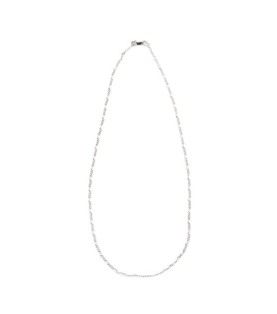 18" Sterling Silver Plated Figaro Style Chain Necklace by hildie & jo