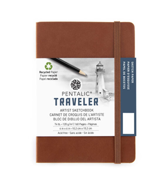 Pentalic 3 x 4 Sketch Traveler Pocket Journal, Citrine Yellow