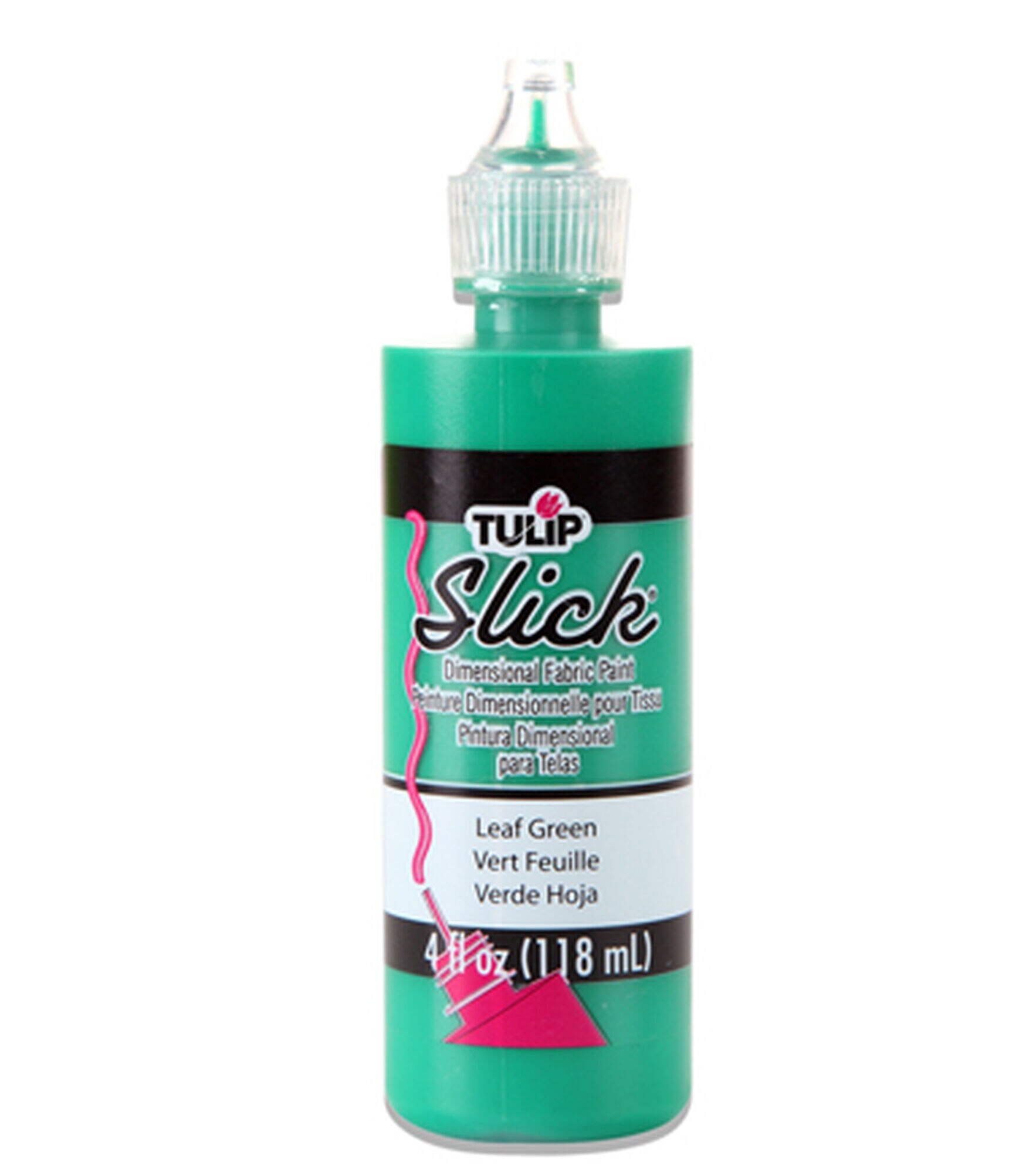 Tulip Dimensional Fabric Paint 4oz Slick, Leaf Green, hi-res