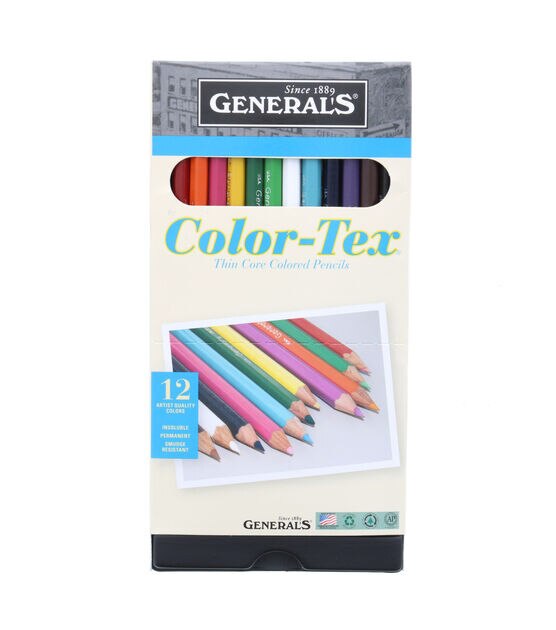 General Pencil Color-Tex Colored Pencil Set 12 Colors