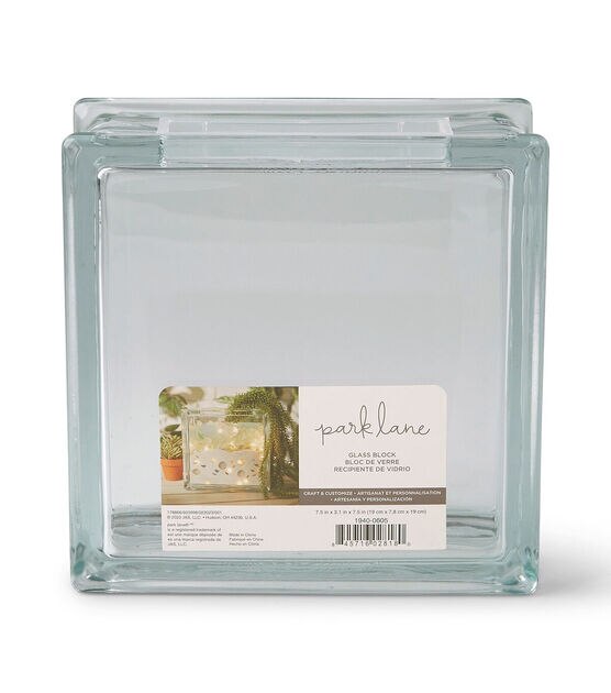 Park Lane 7.5in x 7.5in Glass Block - Transparent