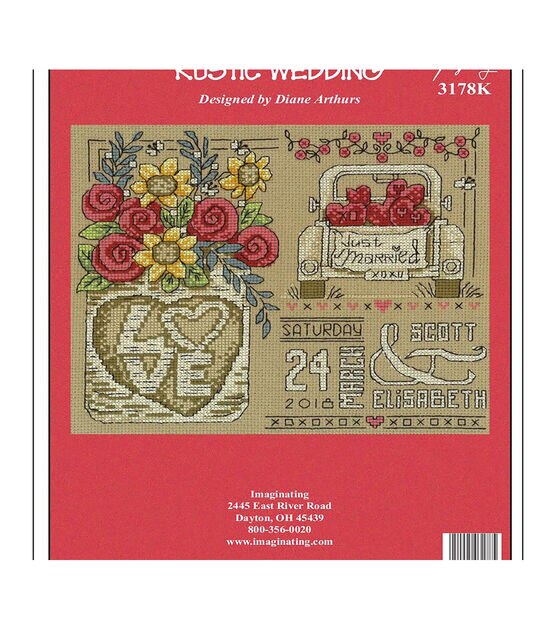 Imaginating 9" x 7.5" Rustic Wedding Counted Cross Stitch Kit