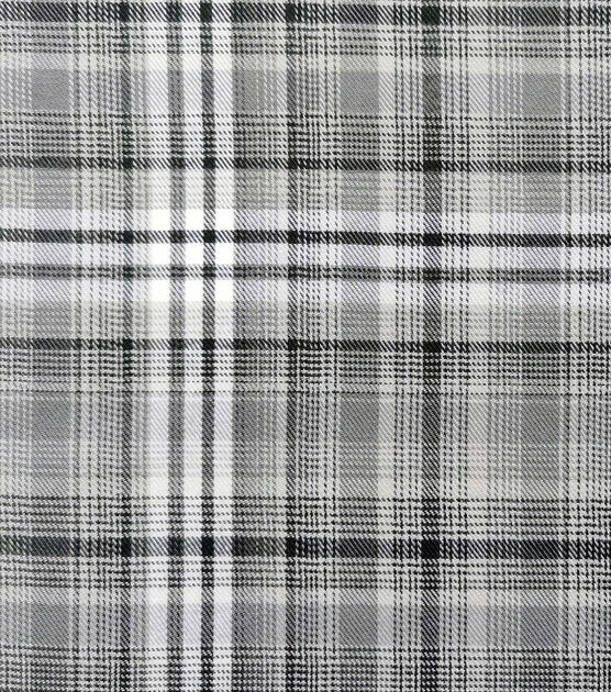 Gray Box Brushed Plaid Polyester Flannel Fabric | JOANN