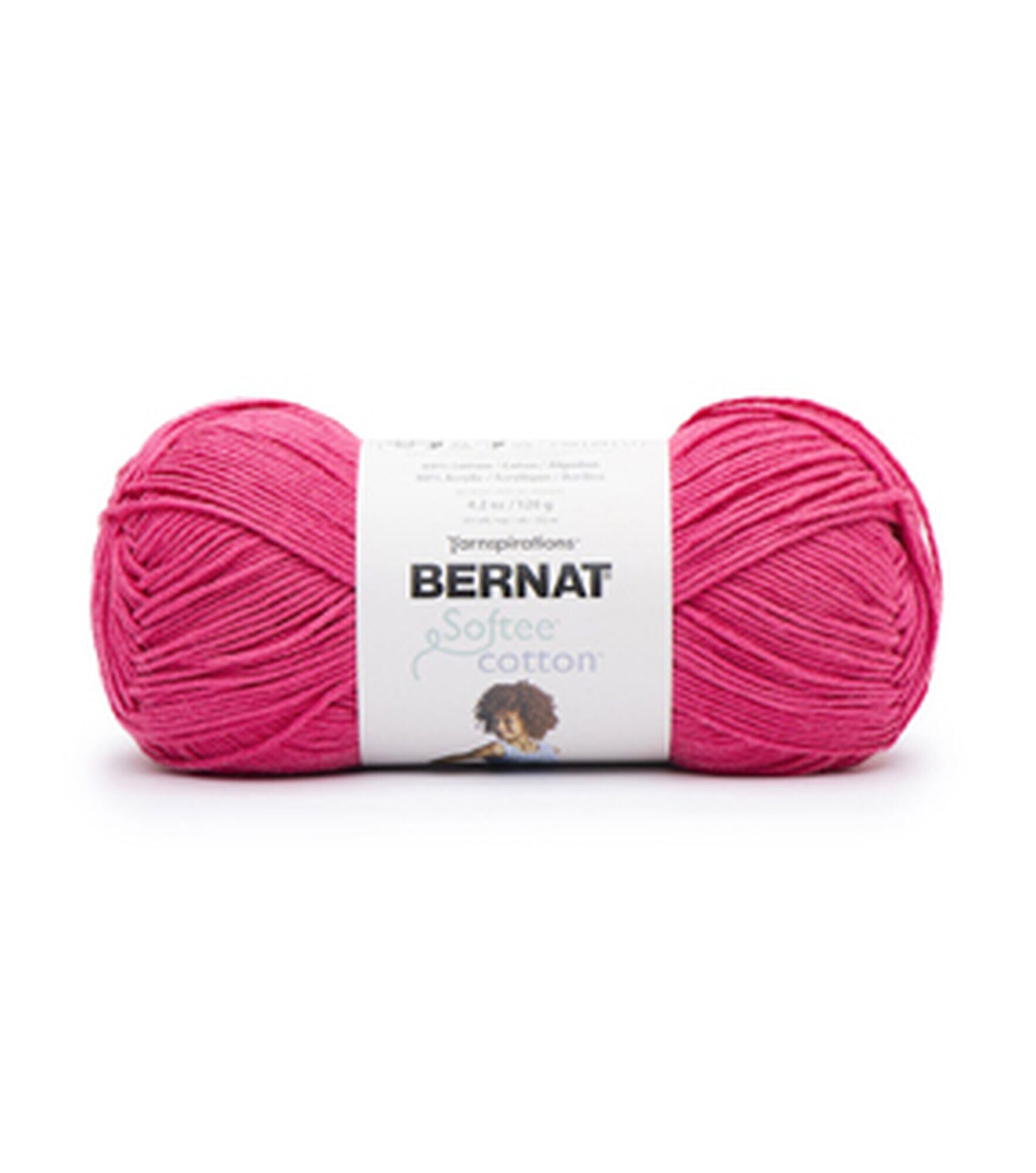 Bernat Softee 254yds Light Weight Cotton Yarn, Fuschia, hi-res