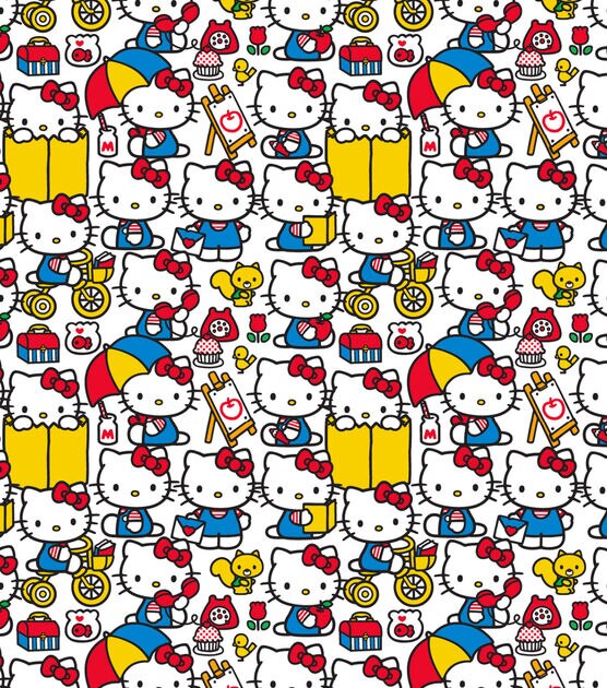 Hello Kitty At Play Cotton Fabric, , hi-res, image 2