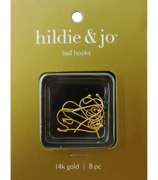 1 Gold Plated Ball Hooks 8pk by hildie & jo