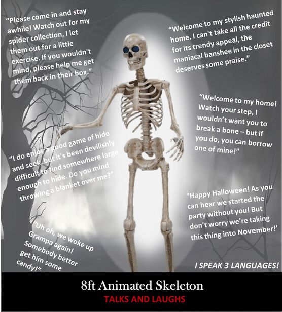 8ft Halloween Animated Skeleton by Place & Time, , hi-res, image 2