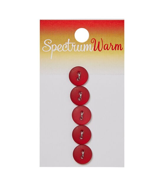 Spectrum Warm 7/16" Burgundy 2 Hole Buttons 5pk