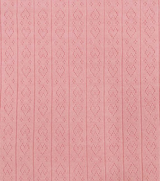 Pink Hearts Pointelle Knit Fabric by POP!