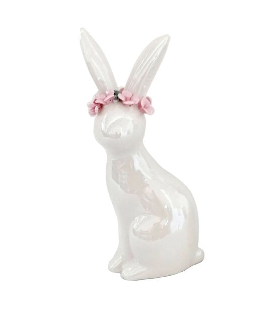Large Easter Bunny Figurine, Vintage Porcelain Bunny Rabbit, White Rabbit  Figurine, Big Ceramic Bunny, Porcelain Rabbit with Flowers Gift
