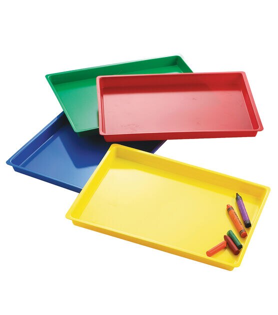 10 Pcs Multicolor Plastic Art Trays,Activity Plastic Tray,Arts and Crafts  Organizer Tray,Serving Tray for School Home Art and Crafts, DIY Projects