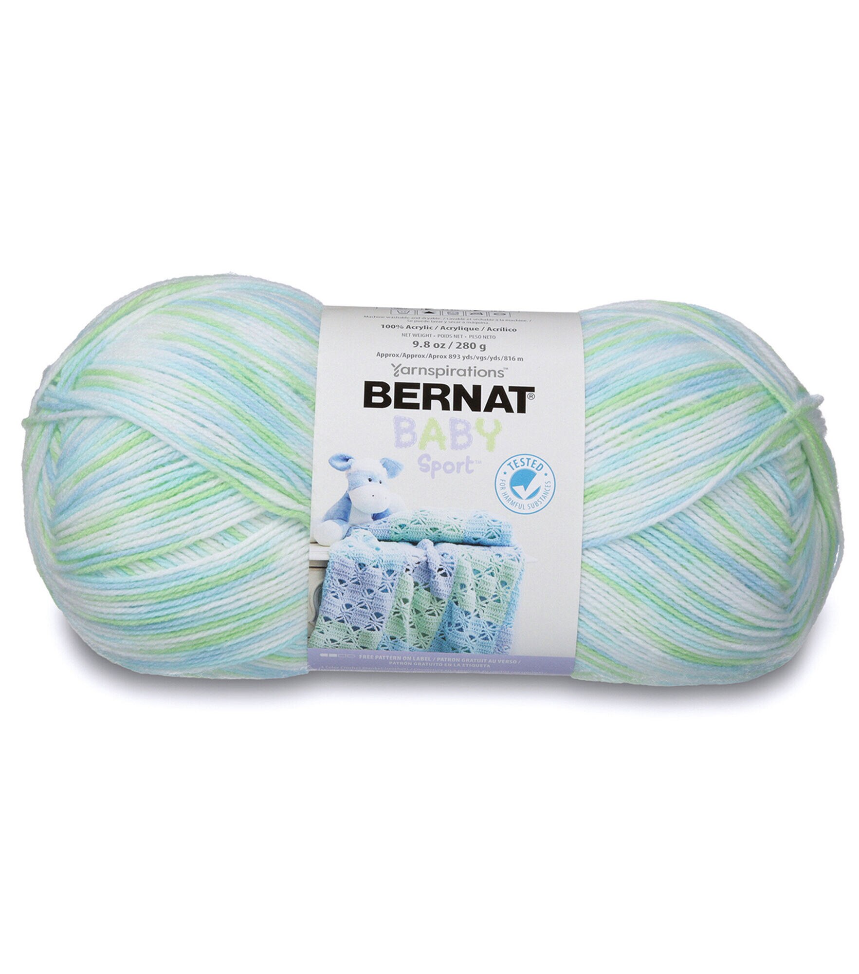 Bernat Baby Big Ball Sport Light Weight Acrylic Yarn, Funny Prints, hi-res