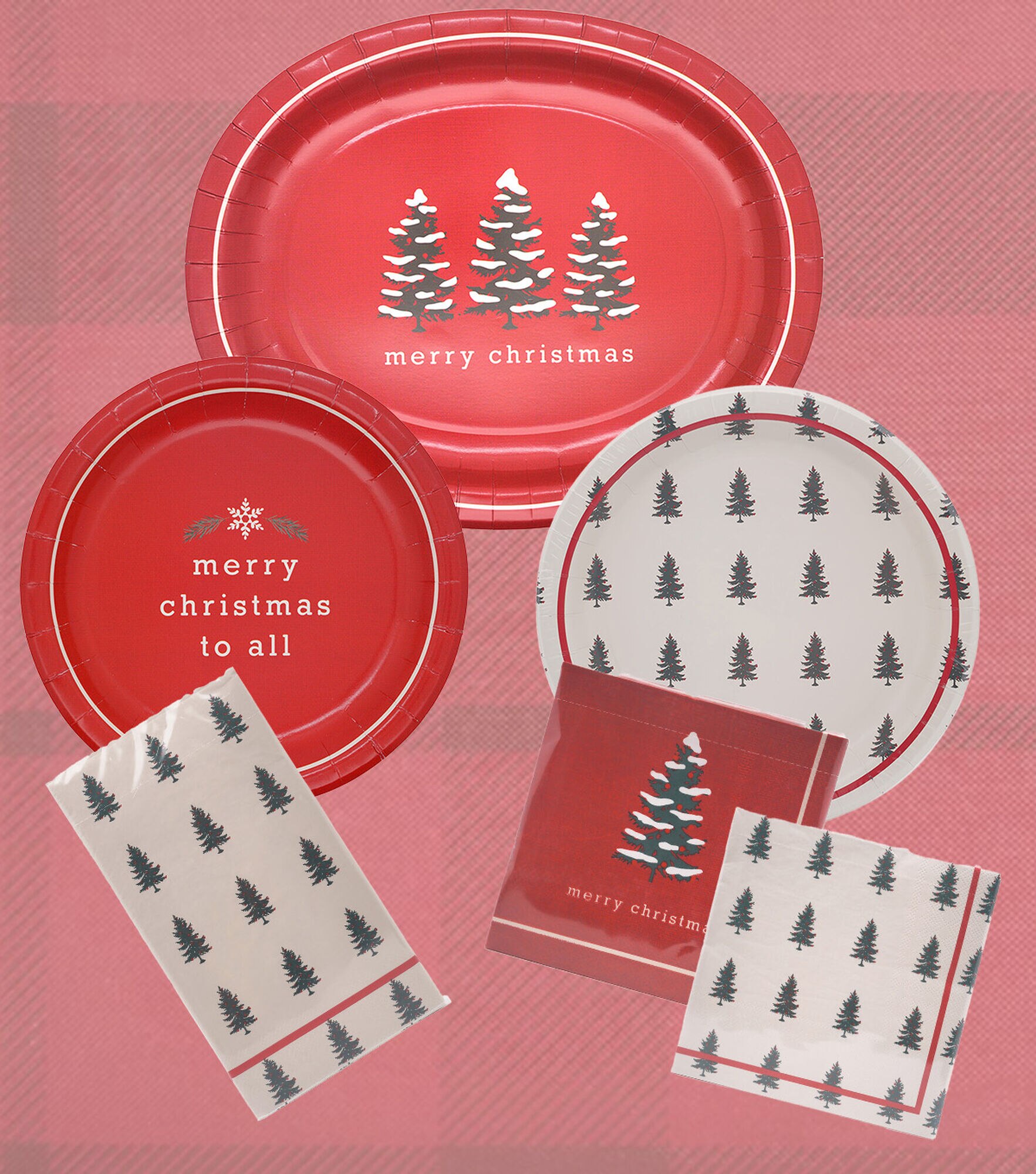 Christmas Tree Coordinating Paper Entertaining Set