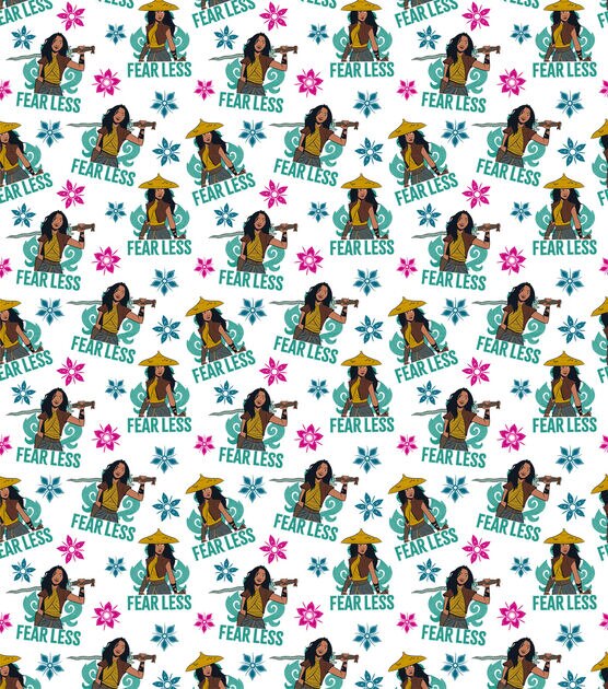 Princess Raya Fearless Disney Cotton Fabric, , hi-res, image 2