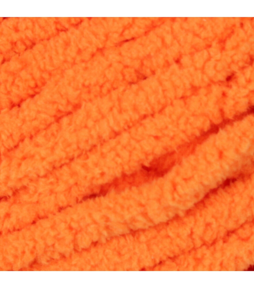 Bernat Blanket Brights 220yds Super Bulky Polyester Yarn, Carrot Orange, swatch, image 1