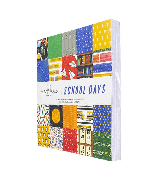 180 Sheet 12" x 12" School Days Cardstock Paper Pack by Park Lane, , hi-res, image 3