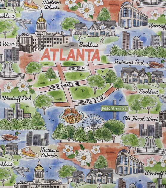 Atlanta Georgia City Pride Cotton Fabric  JOANN