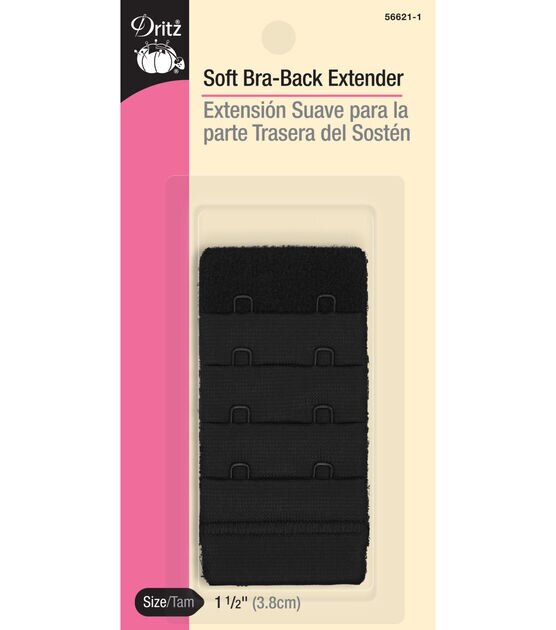 Dritz 1-1/2 Soft Bra-Back Extender, Black
