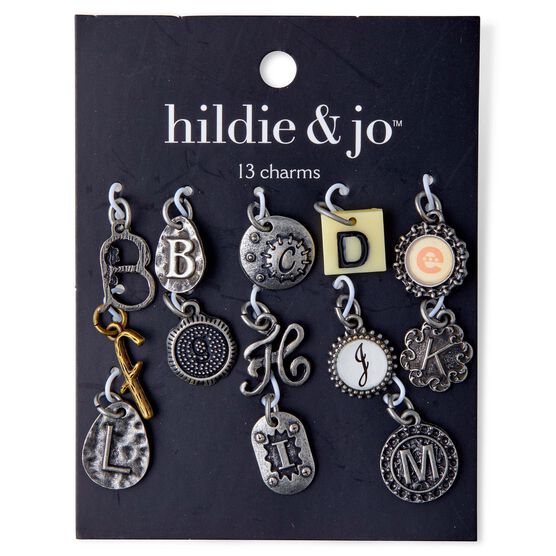 hildie & Jo 13ct Multicolor A Through M Letter Charms - Charms - Beads & Jewelry Making