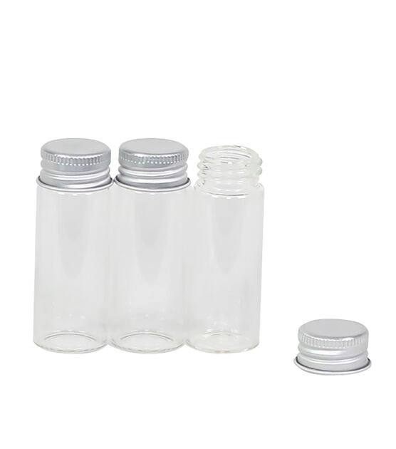 Lots of Small Glass Bottles with Aluminum Screw Cap Top Lids Cute