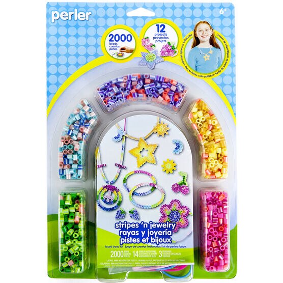 Perler Beads FunFusion Bead Tray and Idea Book - 16 Colors 