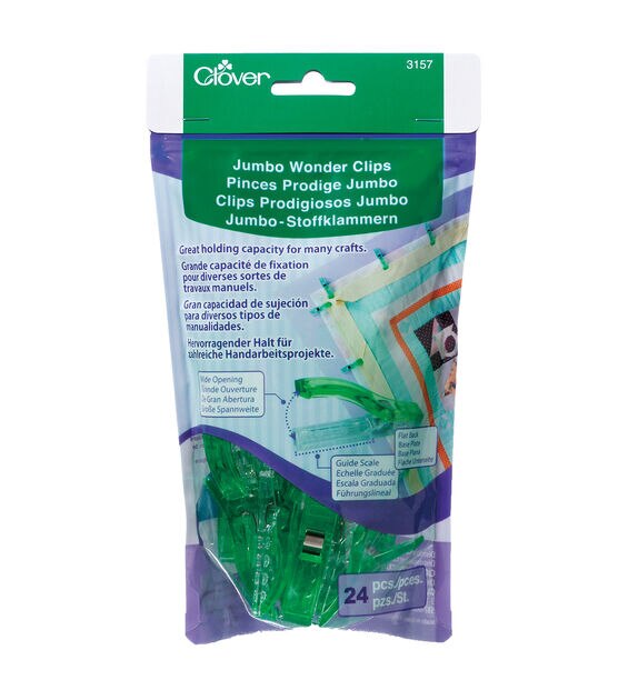 Clover Wonder Clips - Rainbow - 10 clips - Quiltak Quilt Basting System