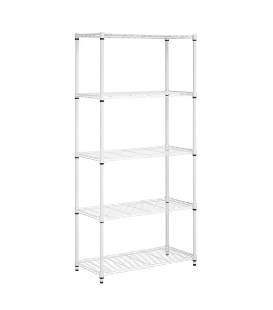 Honey Can Do 36" x 72" White 5 Tier Adjustable Shelving Unit 200lbs