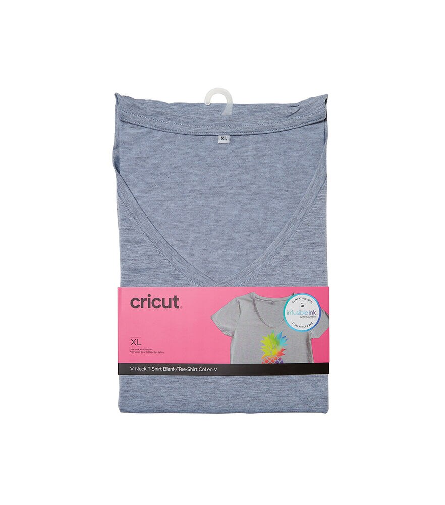 Cricut Gray Infusible Ink Women's V Neck T Shirt Blank, X-large, swatch