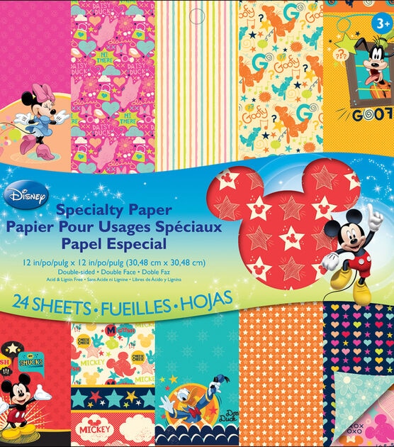 Mickey - Phrases 12 X 12 Scrapbook Paper - 25PG