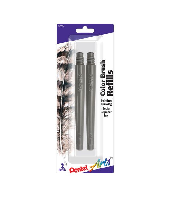Pentel Color Brush Pen Refill Ink Cartridges Pigmented Black, , hi-res, image 2