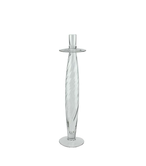 Northlight 16" Clear Swirled Class Taper Candle Holder